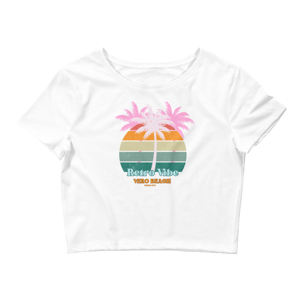 TC Style Retro Vibes Women’s Crop Tee white front