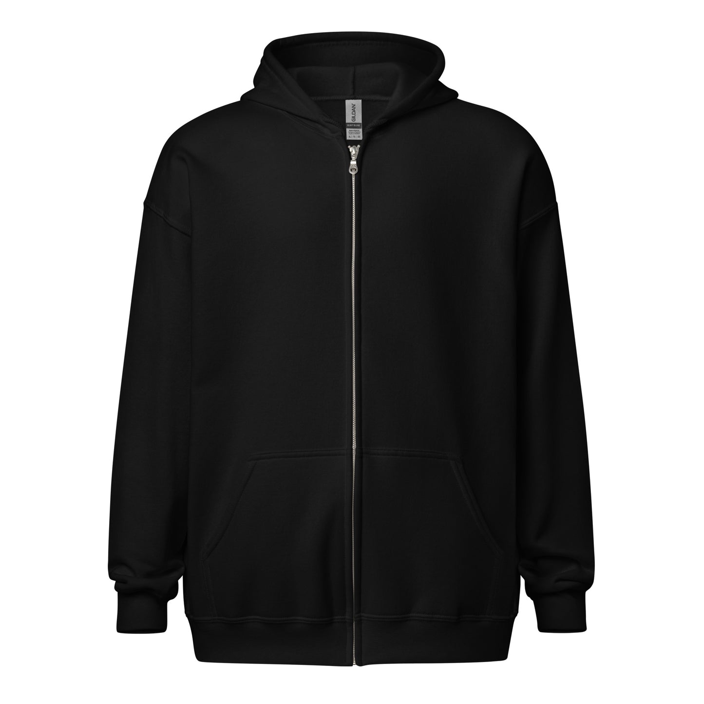 unisex heavy blend zip hoodie black FRONT