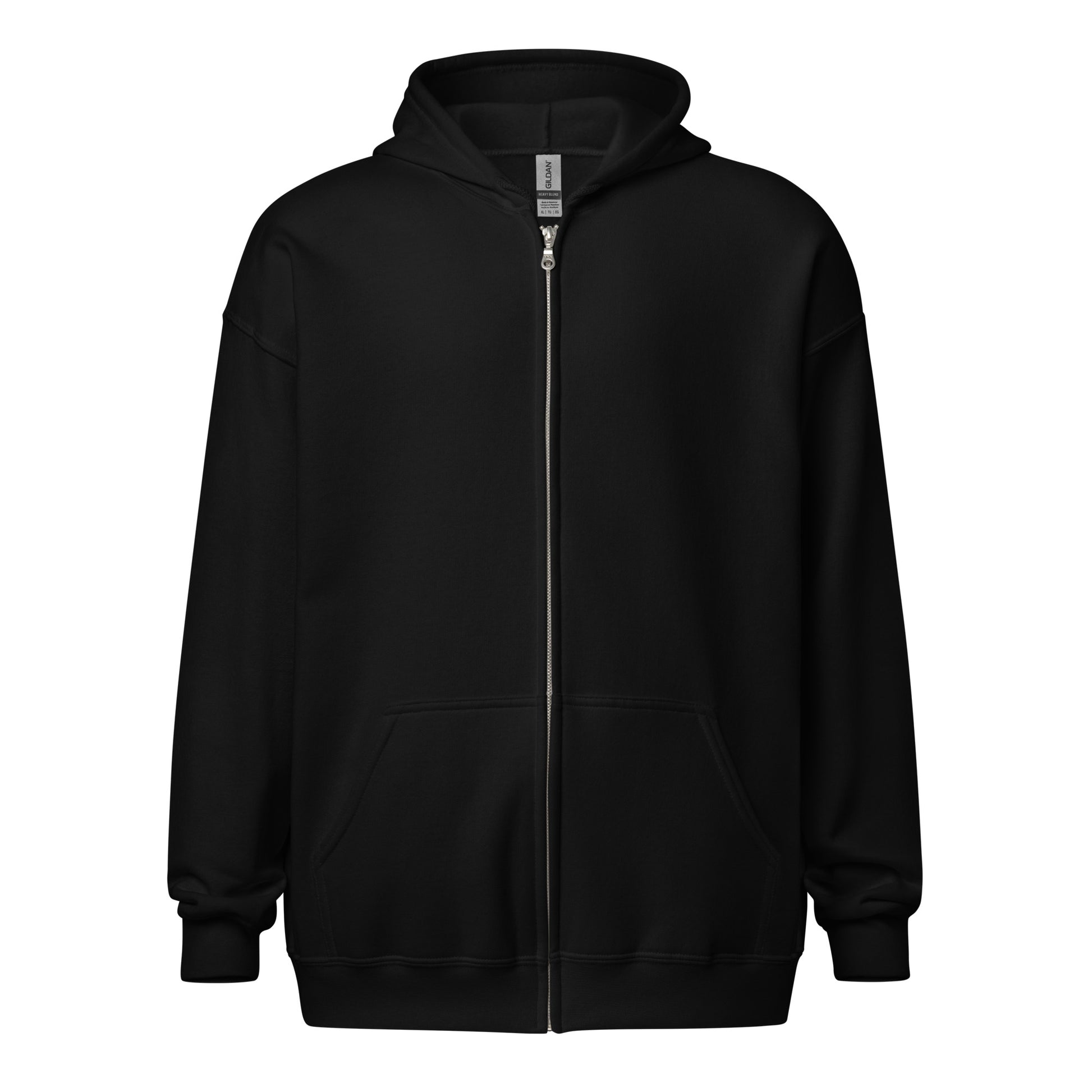 unisex heavy blend zip hoodie black FRONT