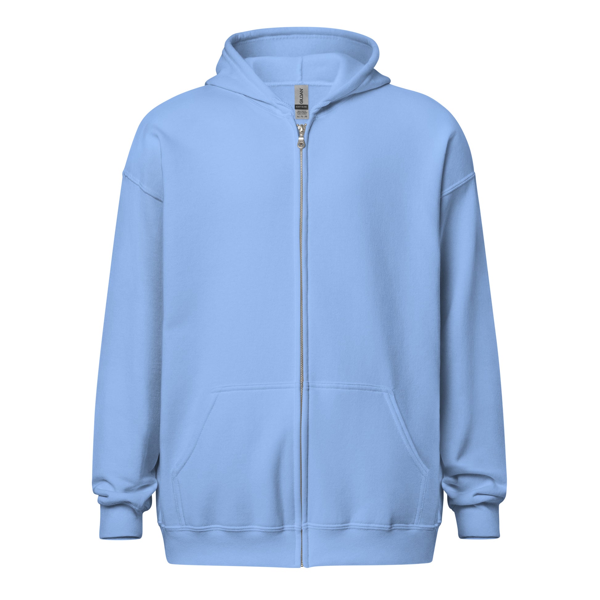 unisex heavy blend zip hoodie sky blue front