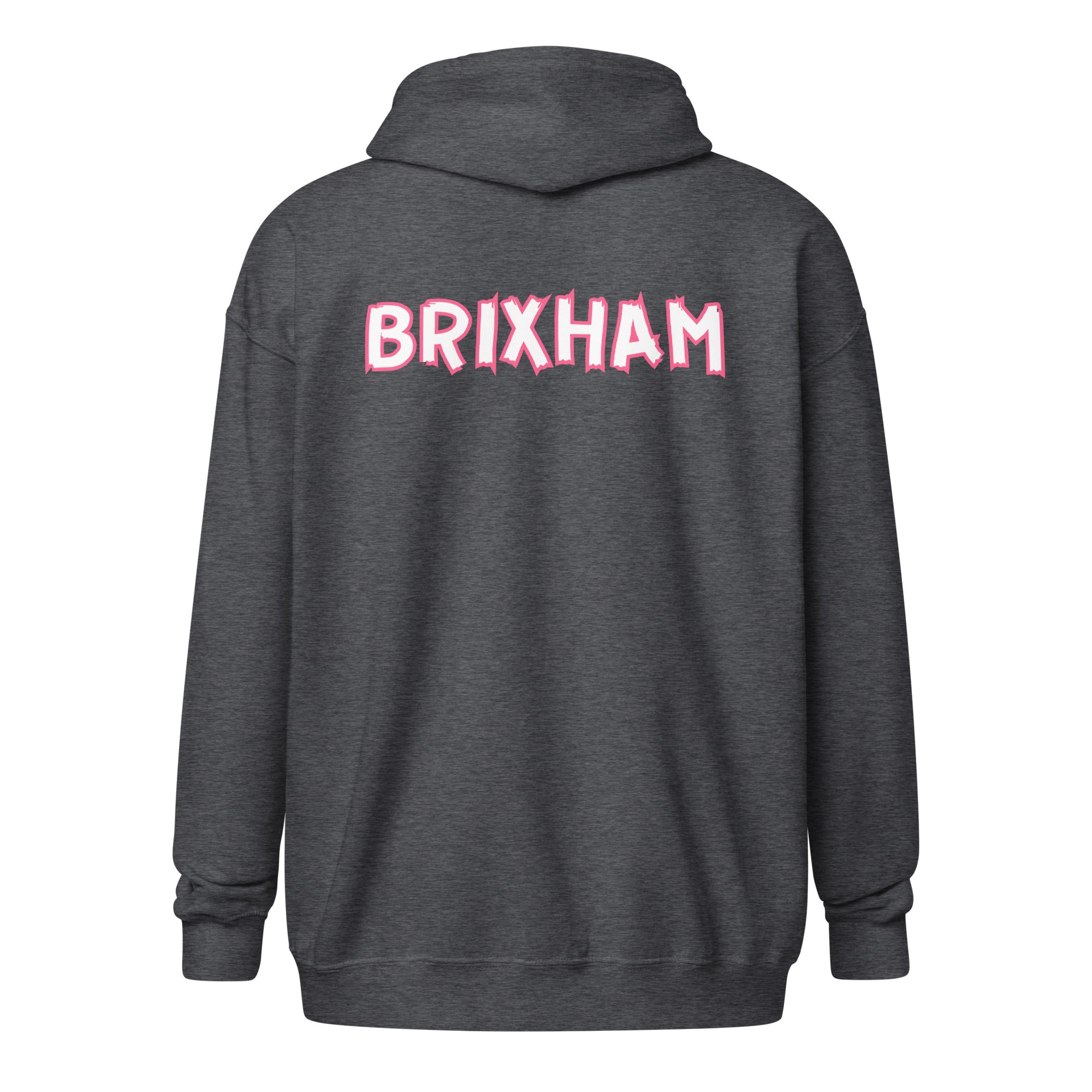 unisex heavy blend zip hoodie grey back