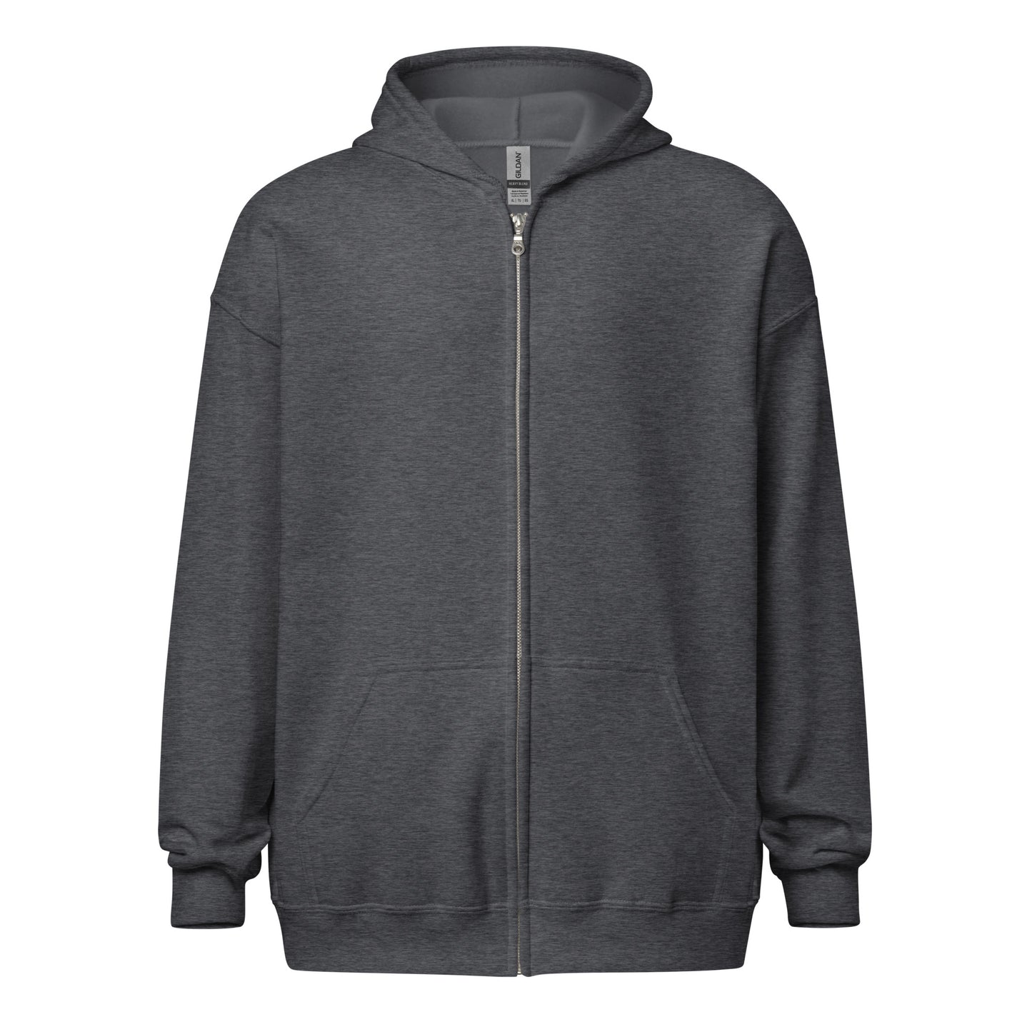unisex heavy blend zip hoodie dark heather front