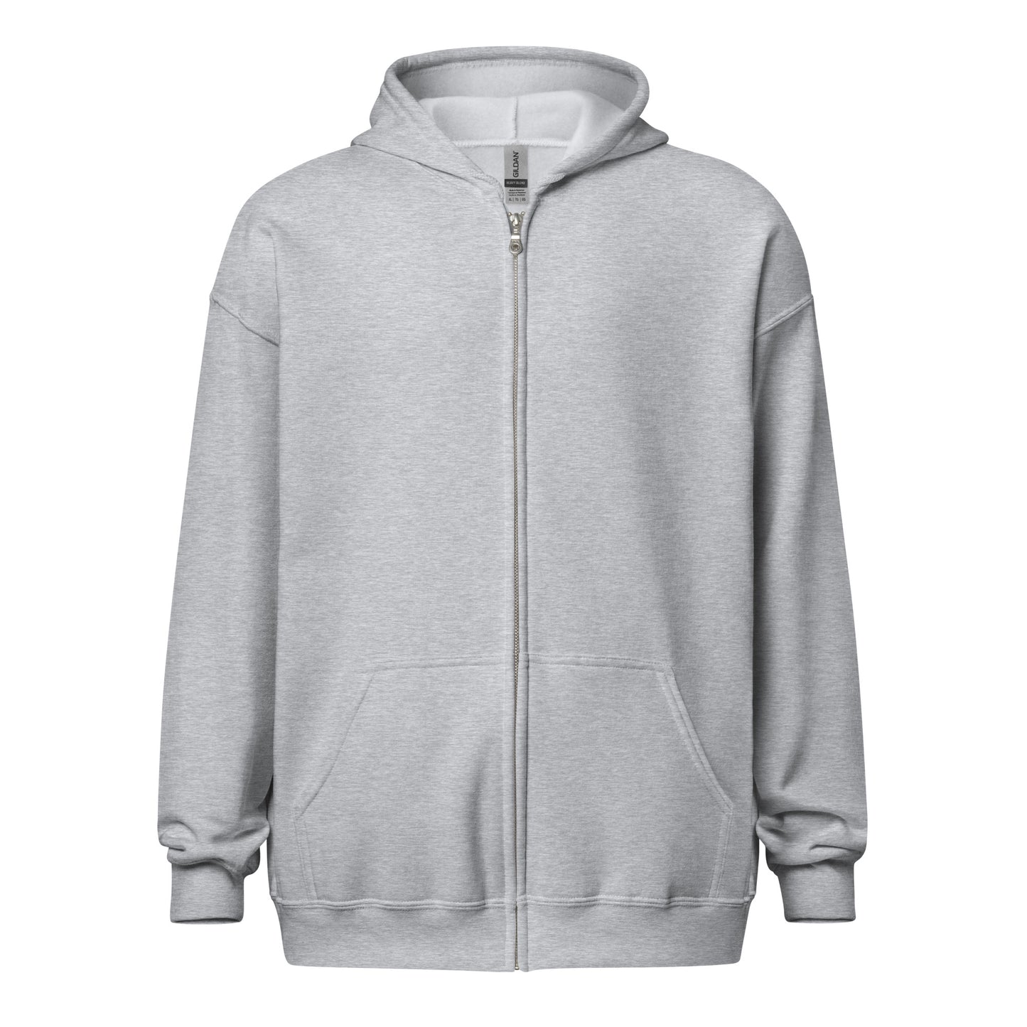 unisex heavy blend zip hoodie sport grey front