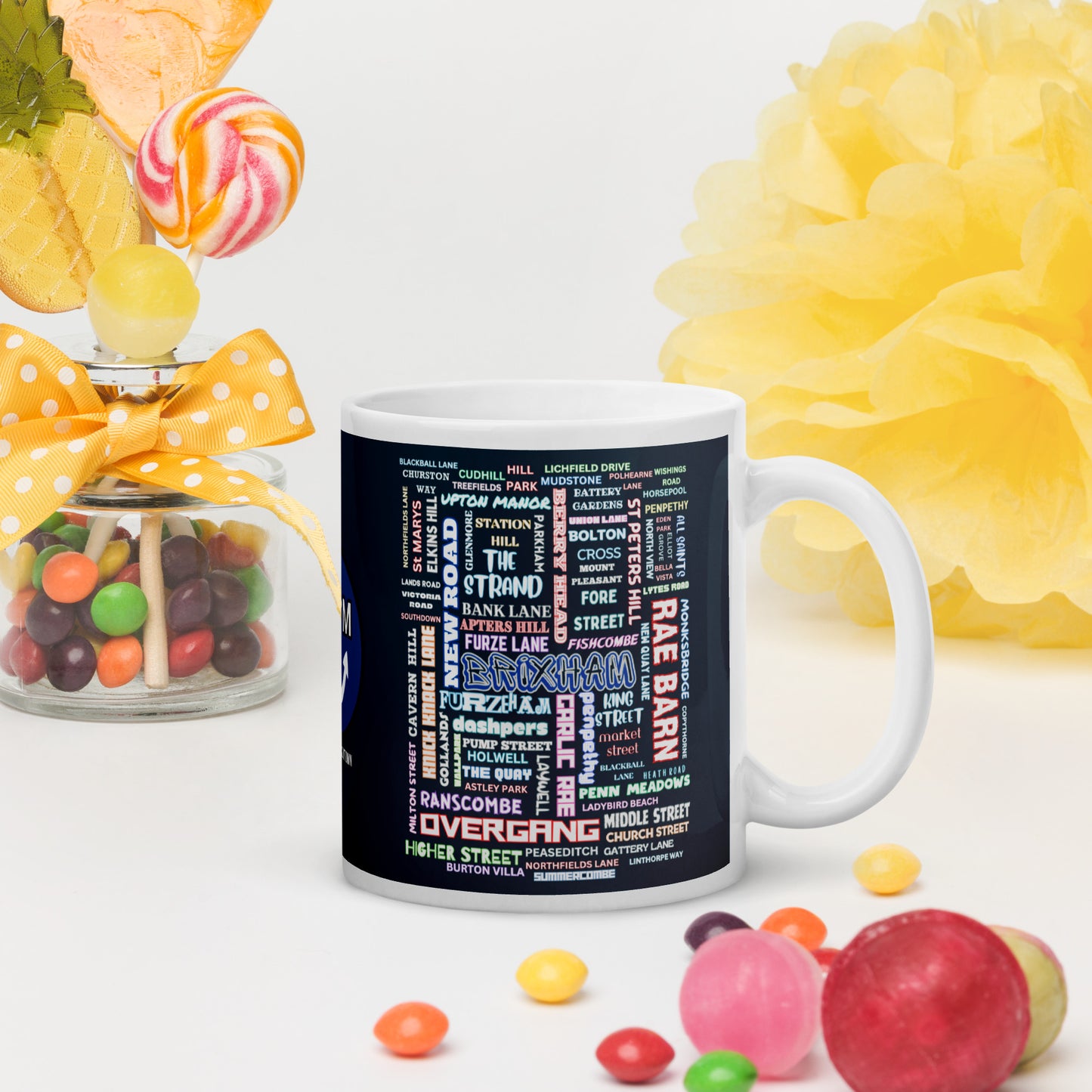 BRIXHAM BM Streets Black glossy mug
