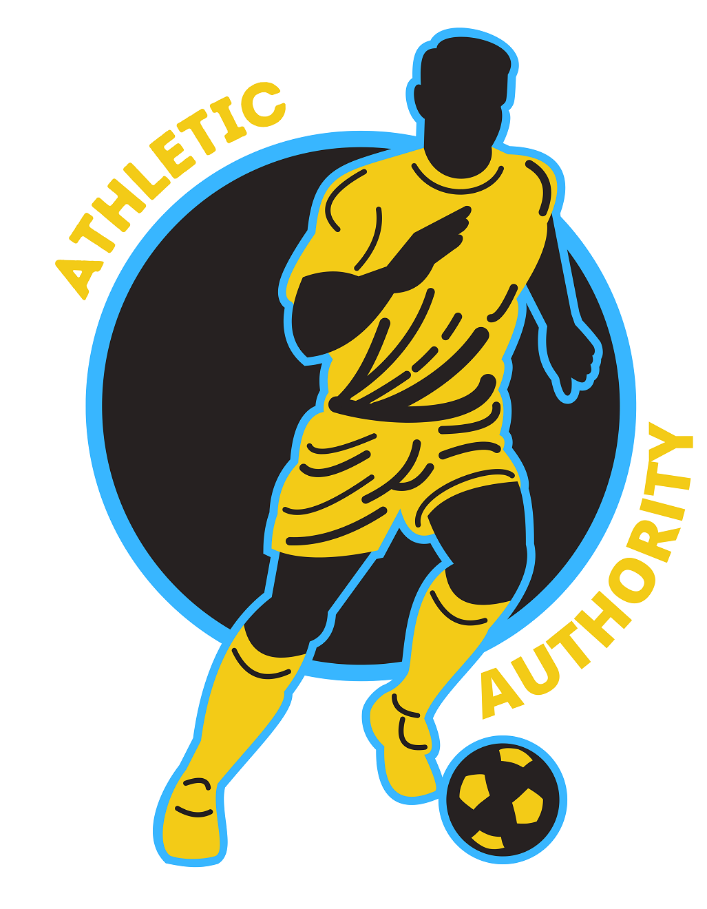 Athletic Authority" Soccer Yellow Blue" Unisex Tri-Blend Short sleeve t-shirt