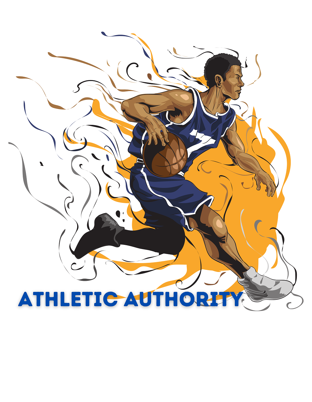 Athletic Authority "Basketball Flame" Unisex Tri-Blend Short sleeve t-shirt