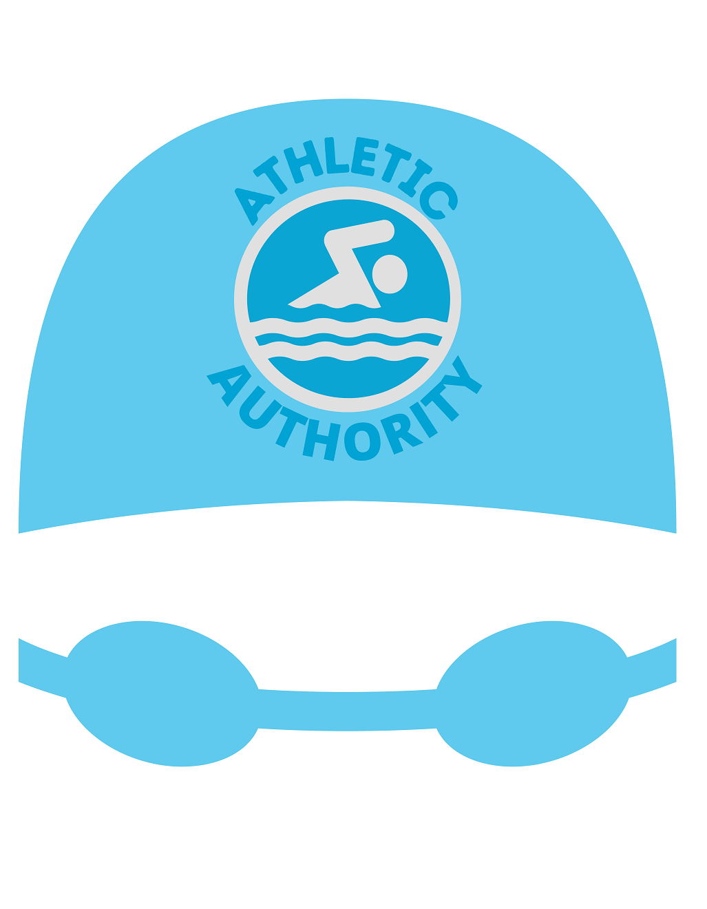 Athletic Authority "Swimming Cap Blue " Unisex Tri-Blend Short sleeve t-shirt
