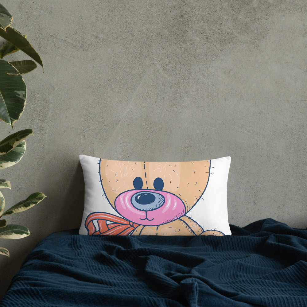 Teddylicious "Penny" Teddy Bear Pillow 20 x 12 white