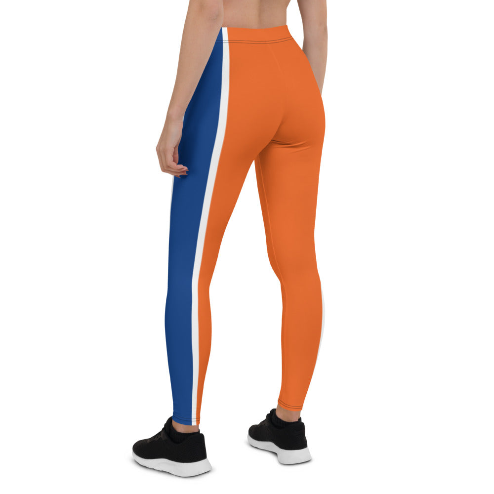 Athletic Authority "Orange Navy Stripe " Leggings