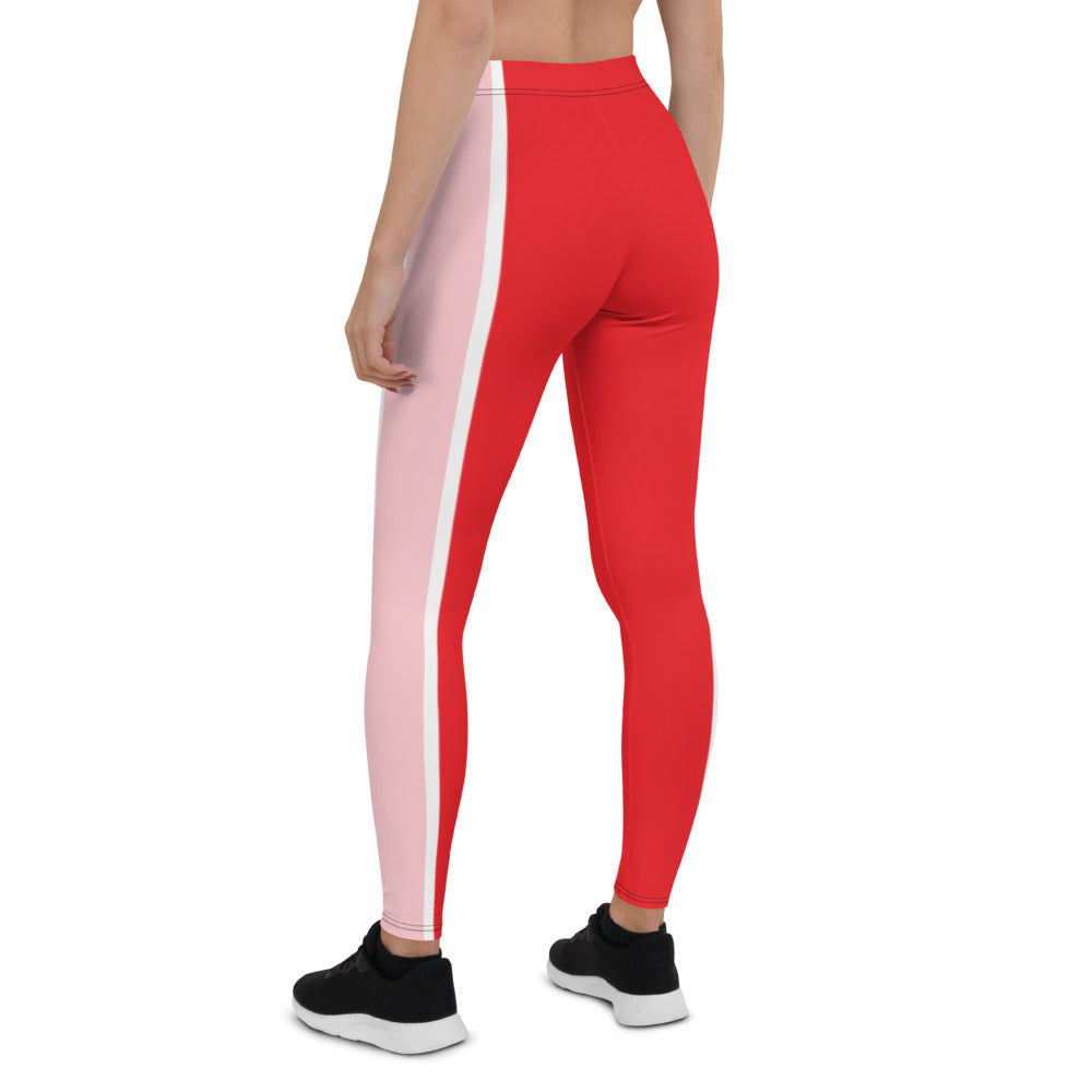 Athletic Authority "Red Pink Stripe" Leggings