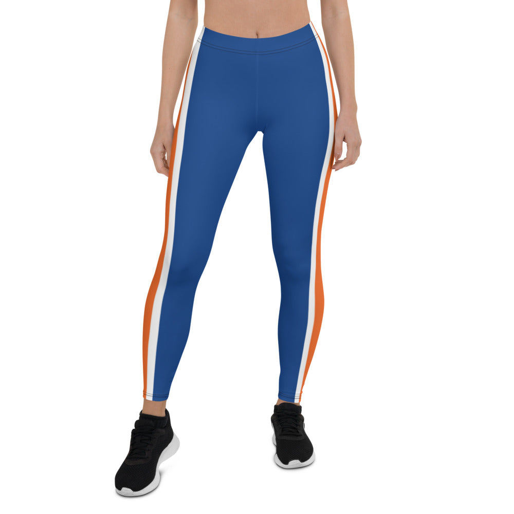 Athletic Authority "Navy Orange stripe" Leggings