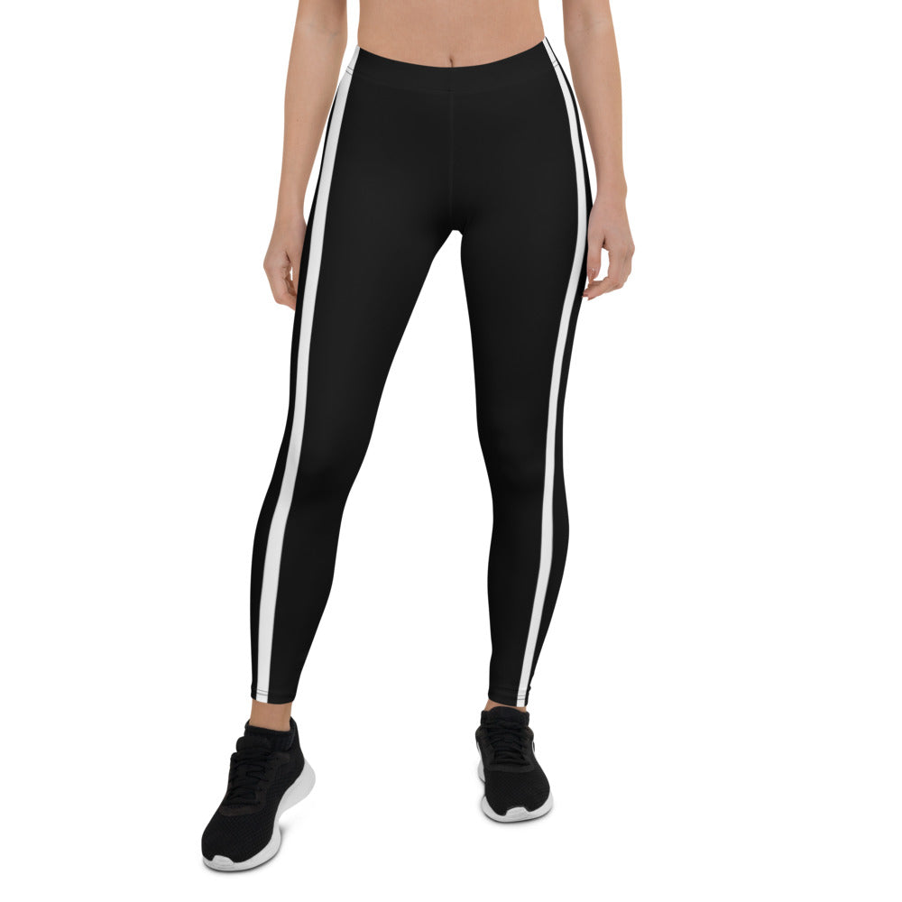 Athletic Authority "Black Black Stripe" Leggings