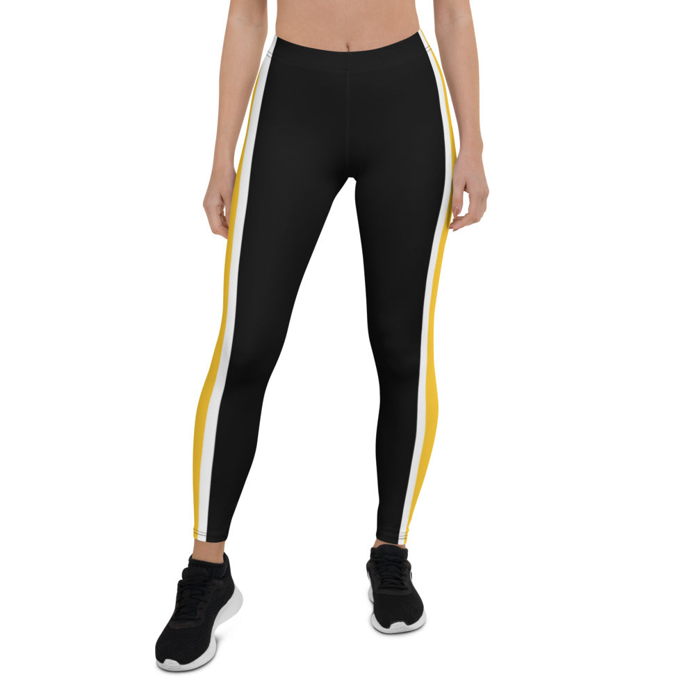 Athletic Authority "Black Yellow stripe" Leggings copy