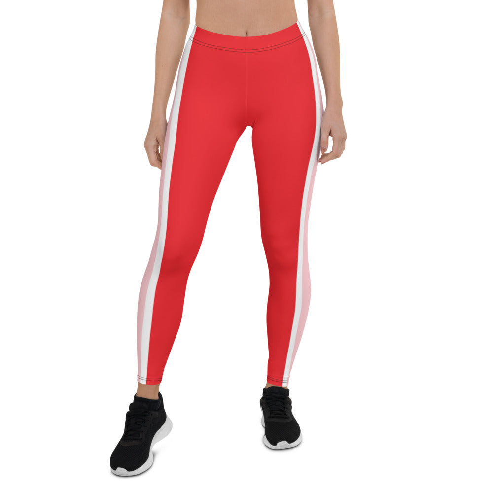 Athletic Authority "Red Pink Stripe" Leggings