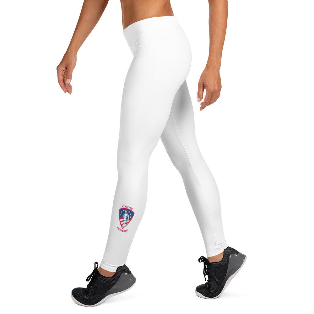 Athletic Authority "Runner USA" White Leggings