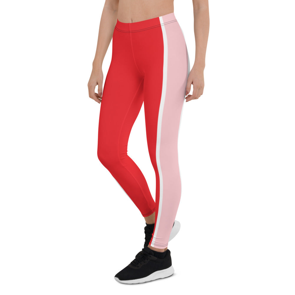 Athletic Authority "Red Pink Stripe" Leggings