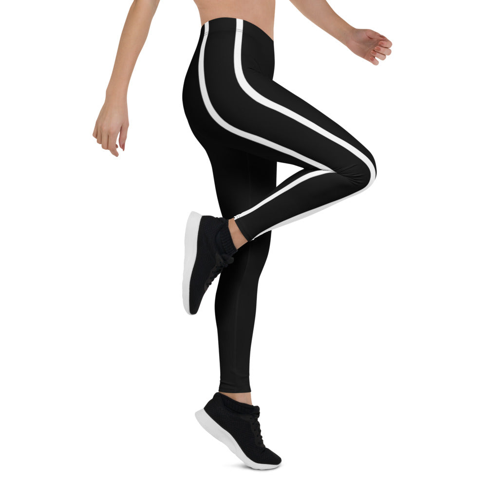 Athletic Authority "Black Black Stripe" Leggings