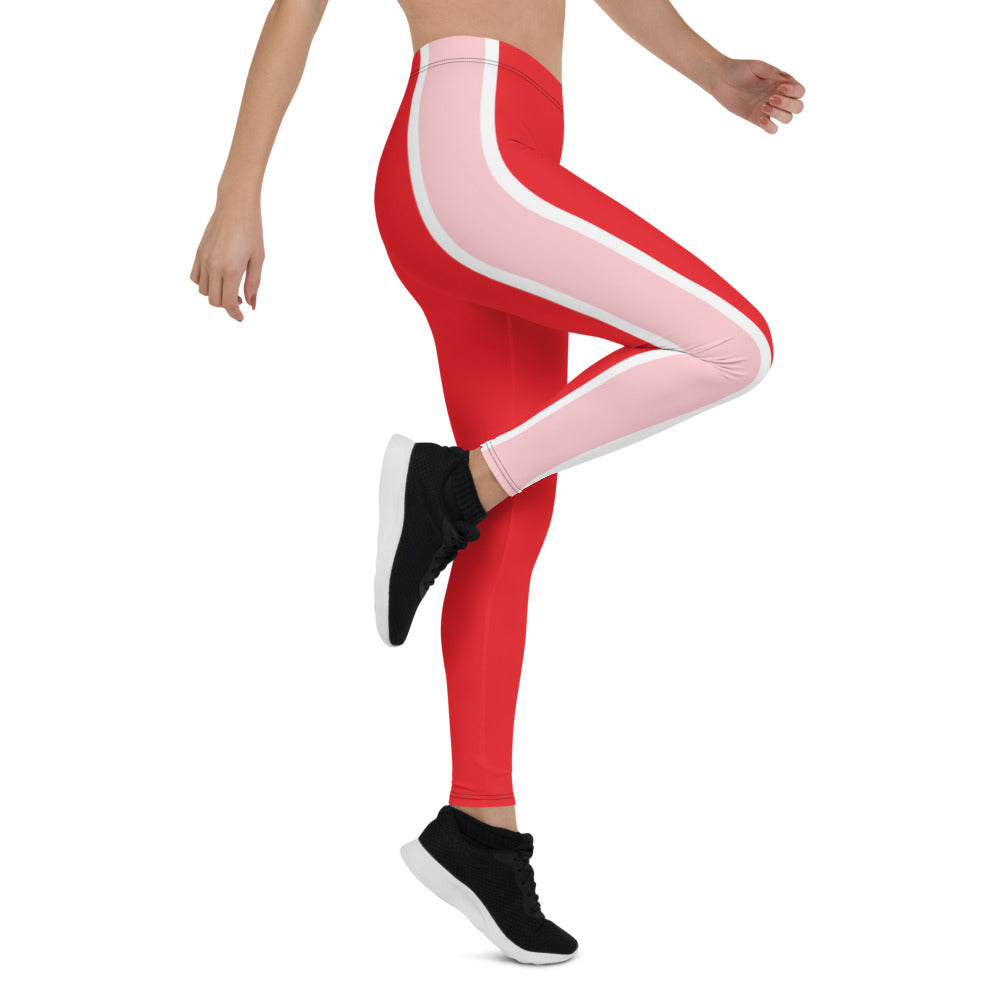 Athletic Authority "Red Pink Stripe" Leggings