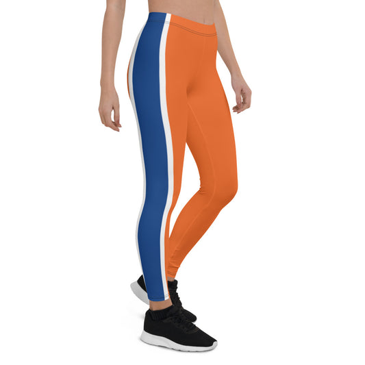 Athletic Authority  "Orange Navy Stripe " Leggings
