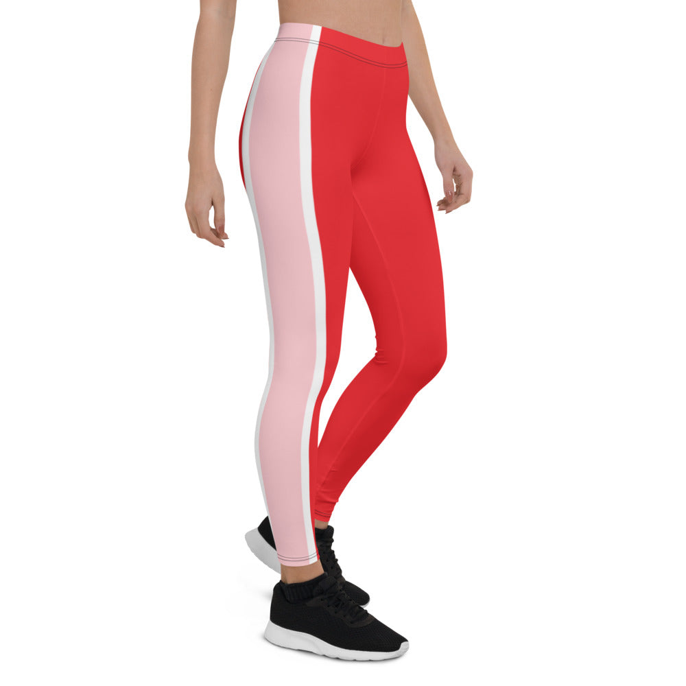 Athletic Authority "Red Pink Stripe" Leggings