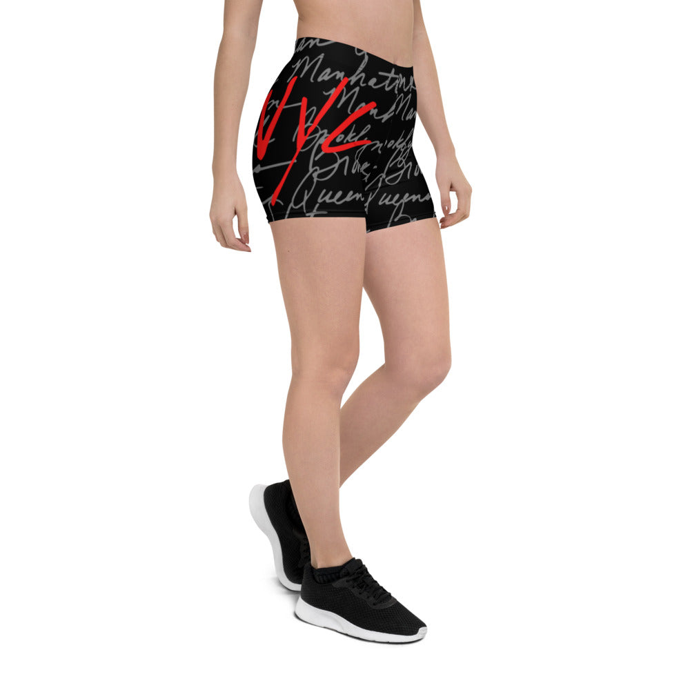 Athletic Authority NYC "5 Boroughs" All-Over Print Shorts right hip detail
