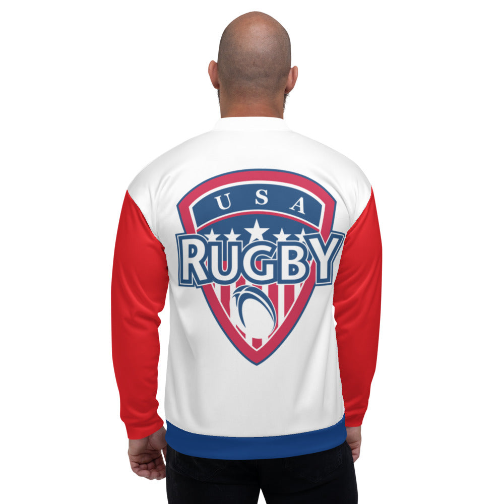 Athletic Authority " USA Rugby" Unisex Bomber Jacket back