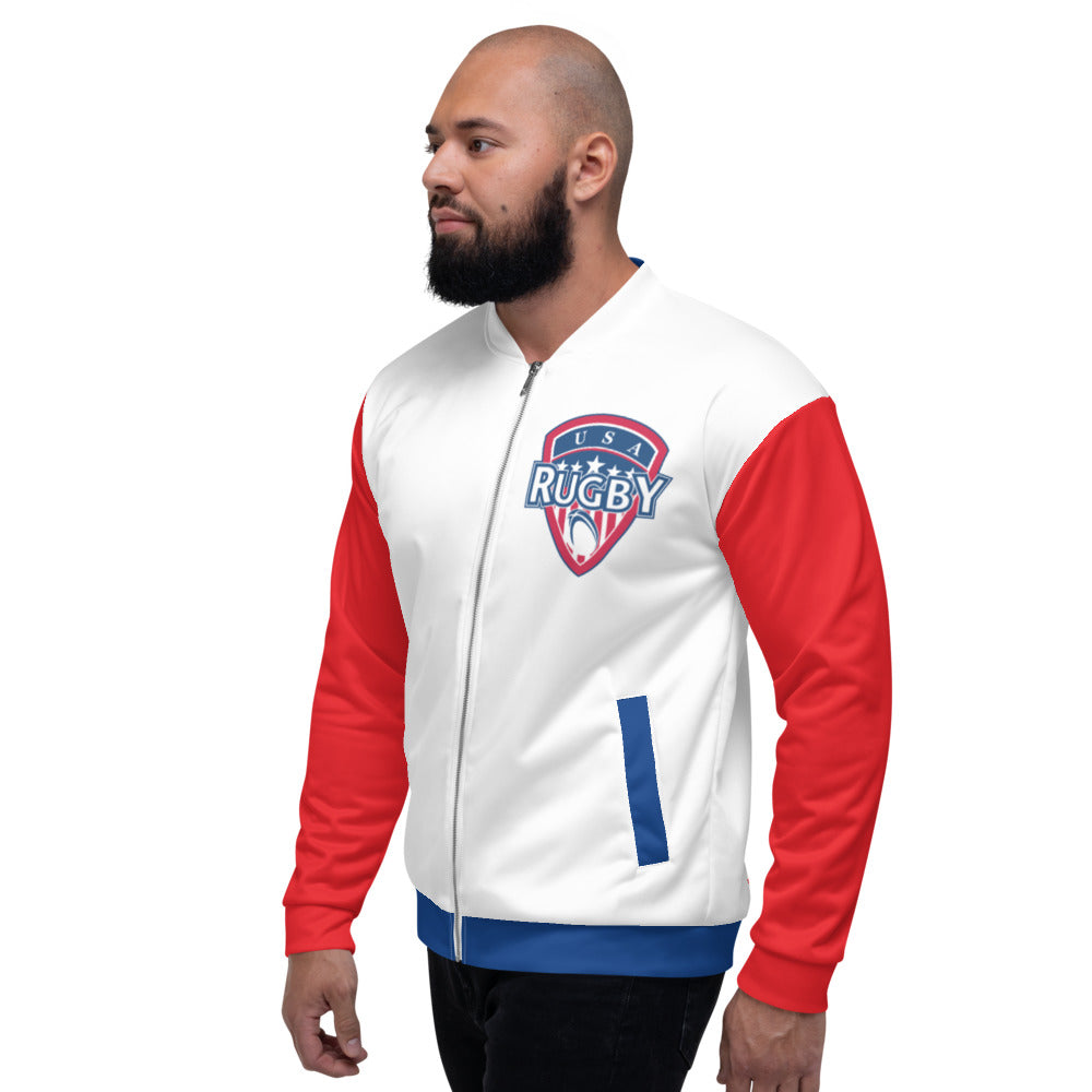 Athletic Authority " USA Rugby" Unisex Bomber Jacket left side