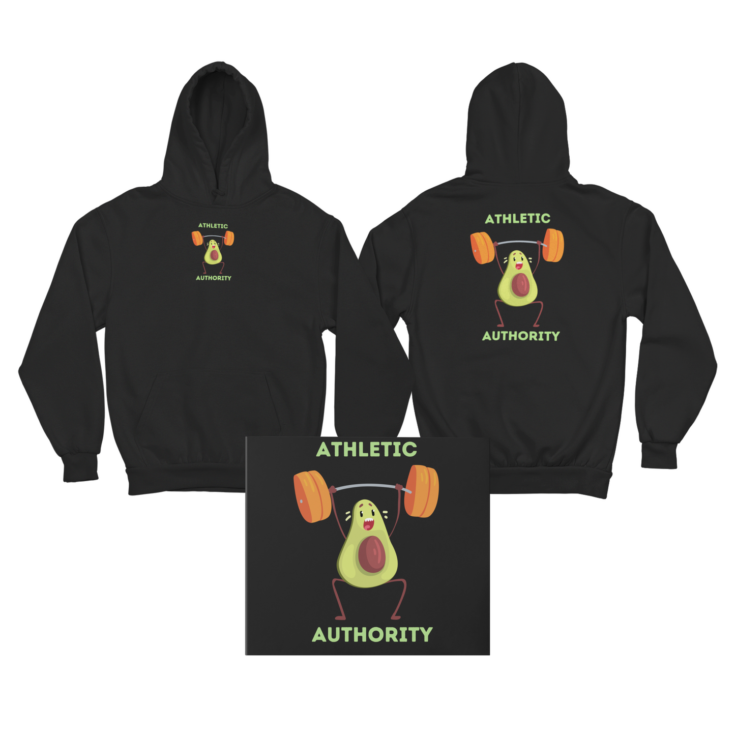 Athletic Authority " Avocado Weight Lifter" Unisex Lightweight Hoodie