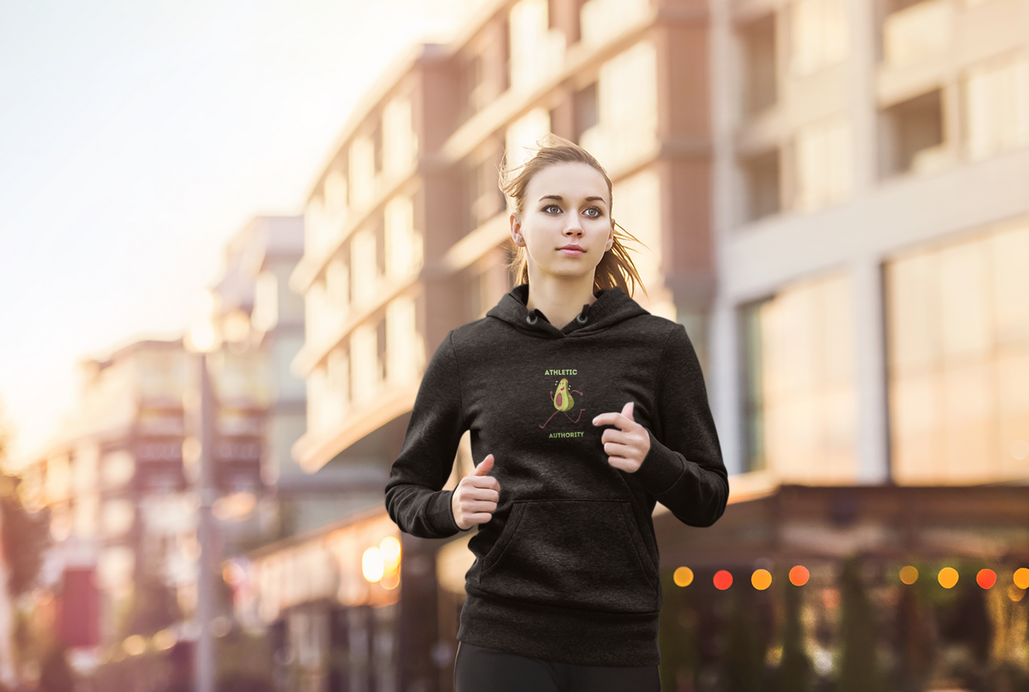 Athletic Authority " Avocado Runner" Unisex Lightweight Hoodie