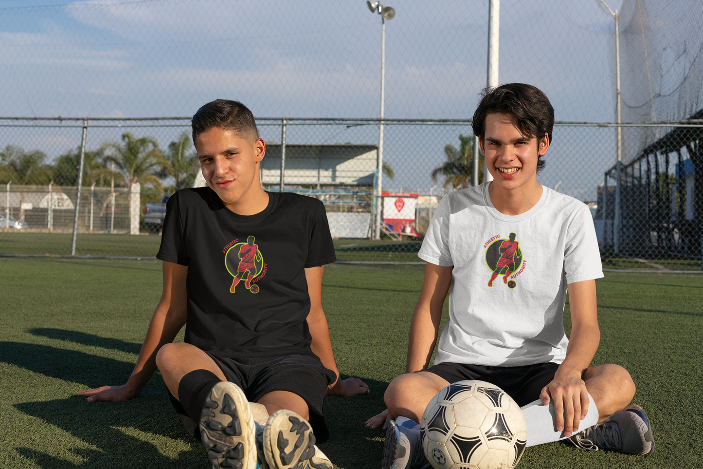 Athletic Authority"  Soccer Red Green" Unisex Tri-Blend Short sleeve t-shirt