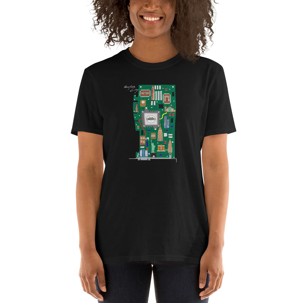 MYNY Hub "Circuit Board Green" Short-Sleeve Unisex T-Shirt