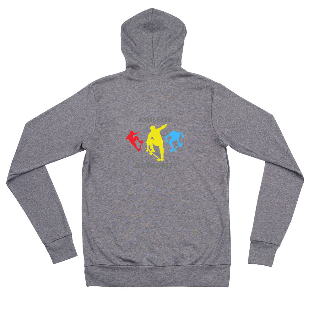 Athletic Authority "Skateboard" Unisex Lightweight ZIPPER Hoodie