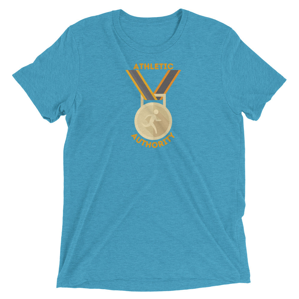 Athletic Authority  "Gold Medal Ribbon" Unisex Tri-Blend Short sleeve t-shirt