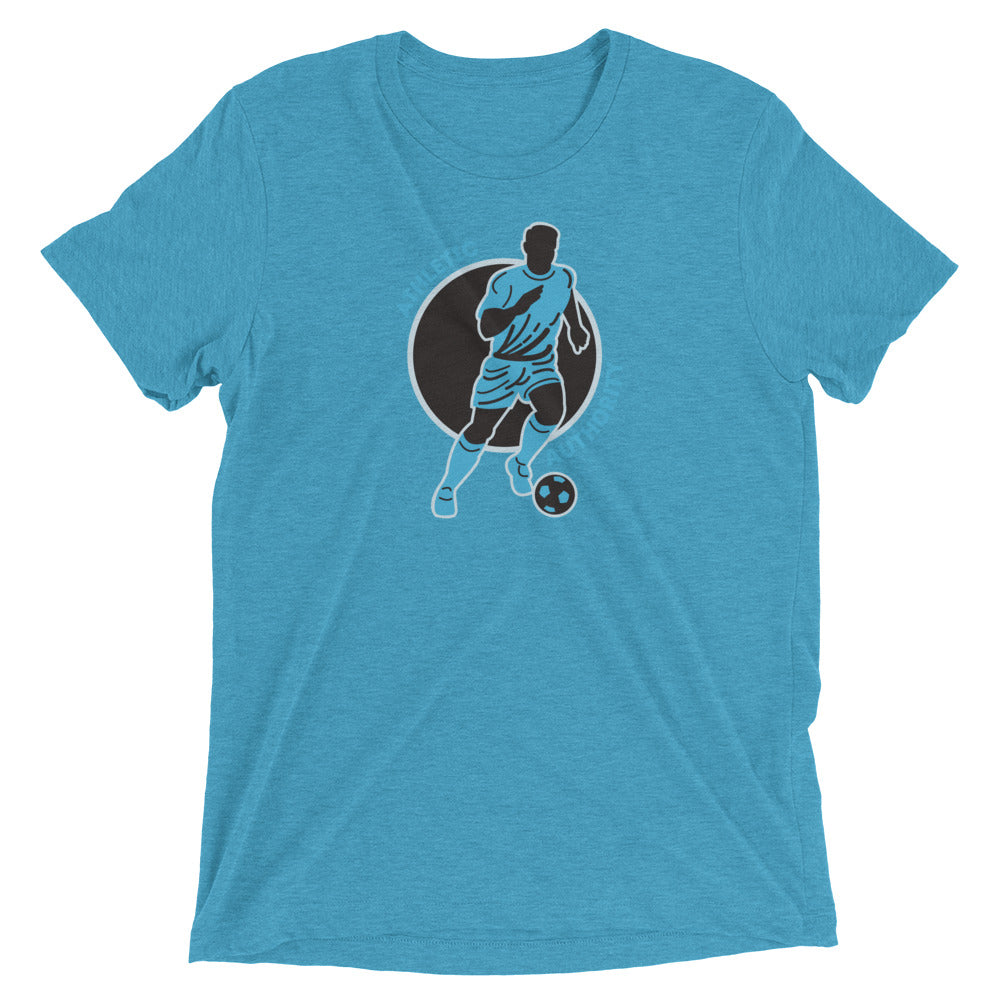 Athletic Authority " Soccer Sky Blue" Unisex Tri-Blend Short sleeve t-shirt
