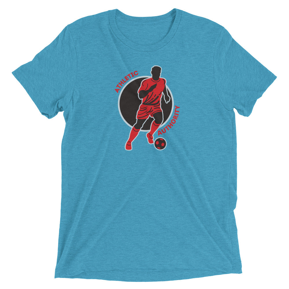 Athletic Authority "  Soccer Red Grey" Unisex Tri-Blend Short sleeve t-shirt