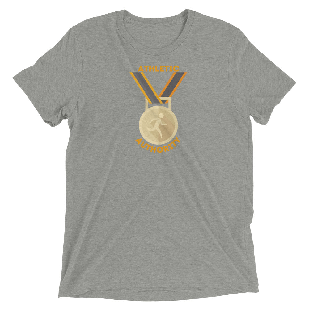Athletic Authority  "Gold Medal Ribbon" Unisex Tri-Blend Short sleeve t-shirt