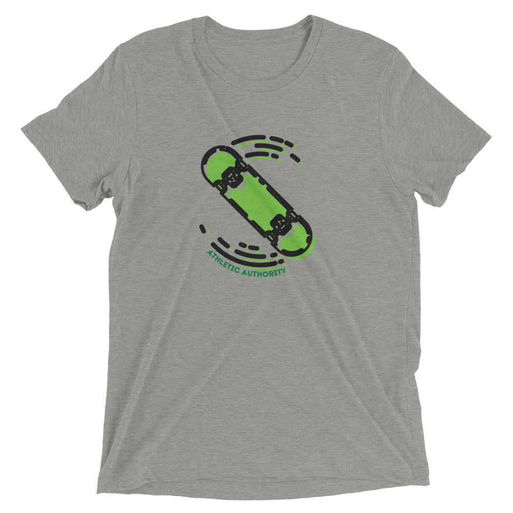 Athletic Authority "Skateboard Green" Unisex Tri-Blend Short sleeve t-shirt