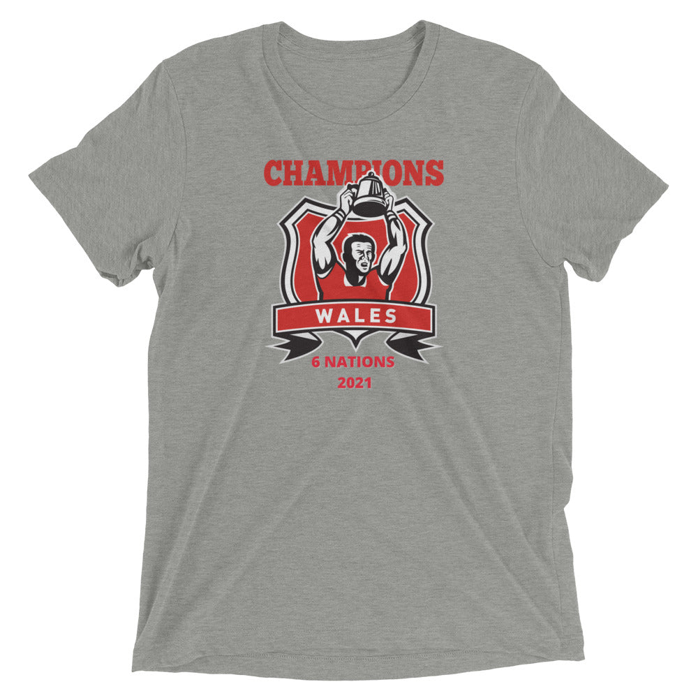 Athletic Authority "Rugby Wales Champions" Unisex Tri-Blend Short sleeve t-shirt