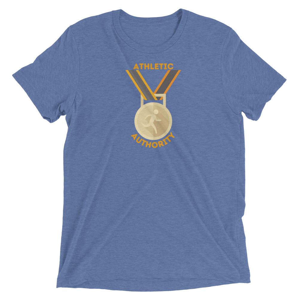 Athletic Authority  "Gold Medal Ribbon" Unisex Tri-Blend Short sleeve t-shirt