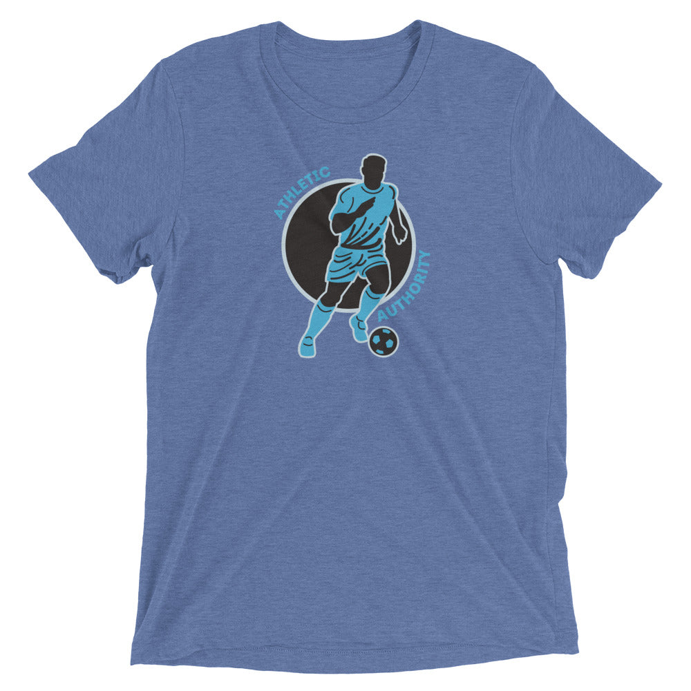 Athletic Authority " Soccer Sky Blue" Unisex Tri-Blend Short sleeve t-shirt