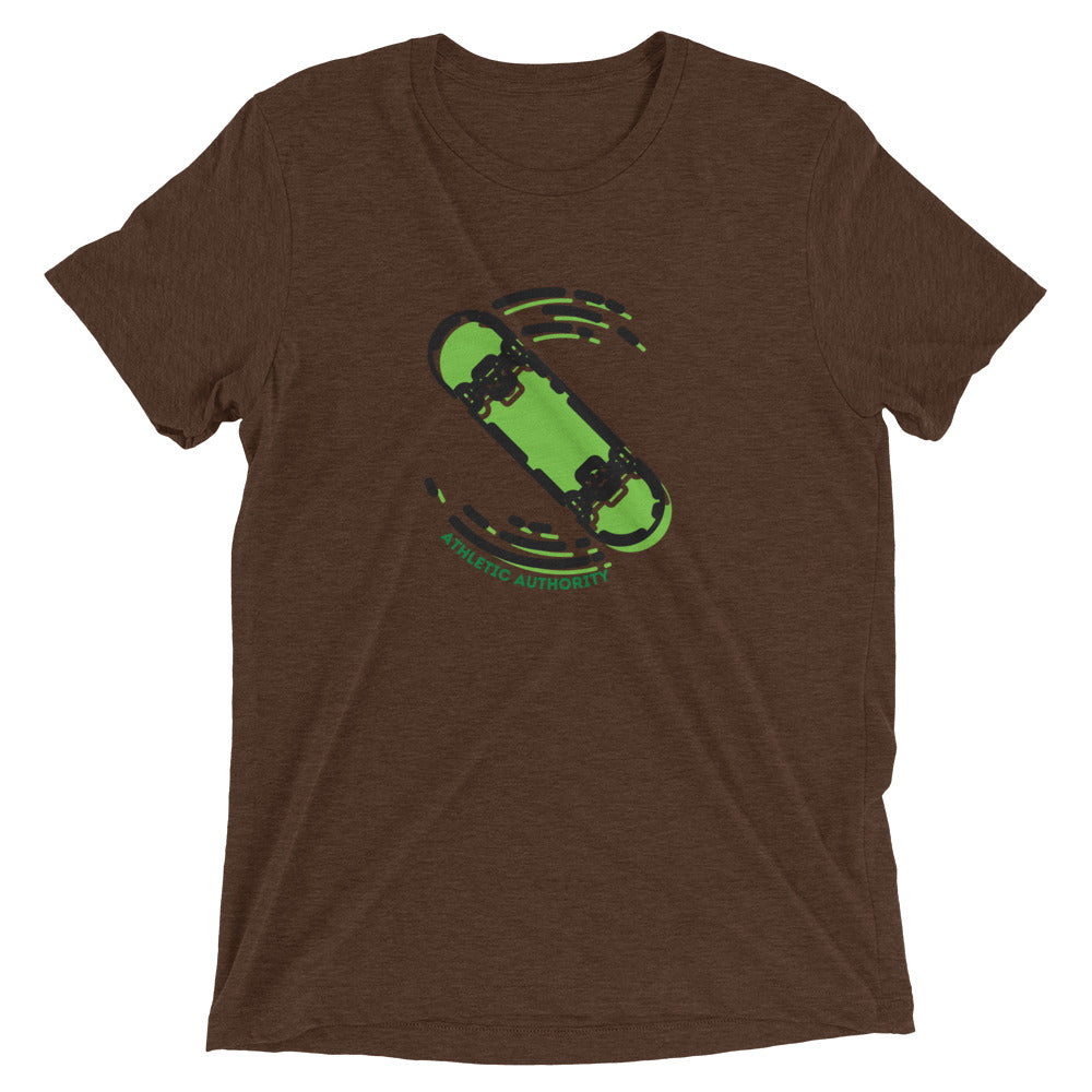 Athletic Authority "Skateboard Green" Unisex Tri-Blend Short sleeve t-shirt