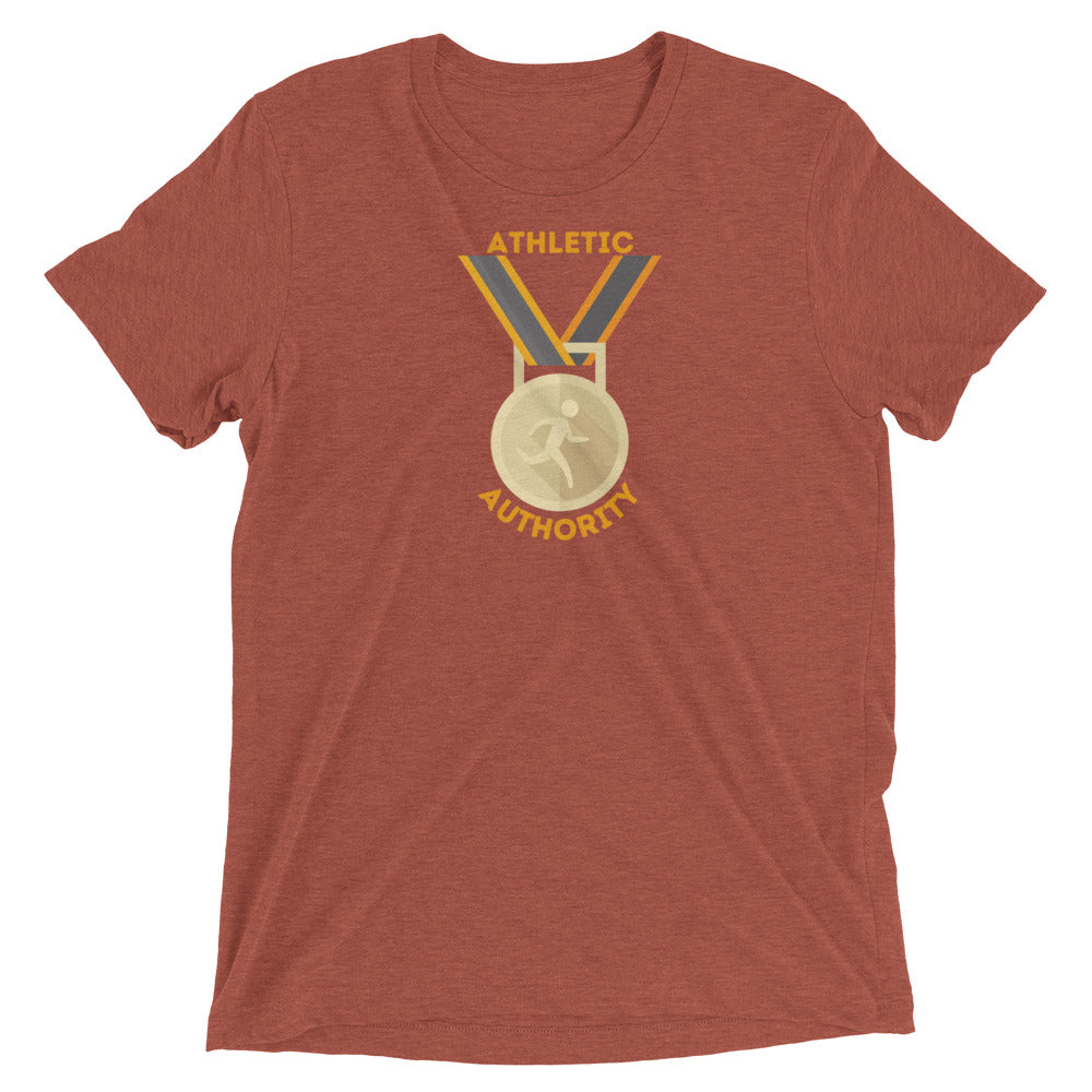 Athletic Authority  "Gold Medal Ribbon" Unisex Tri-Blend Short sleeve t-shirt