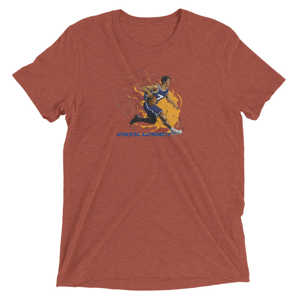 Athletic Authority "Basketball Flame" Unisex Tri-Blend Short sleeve t-shirt