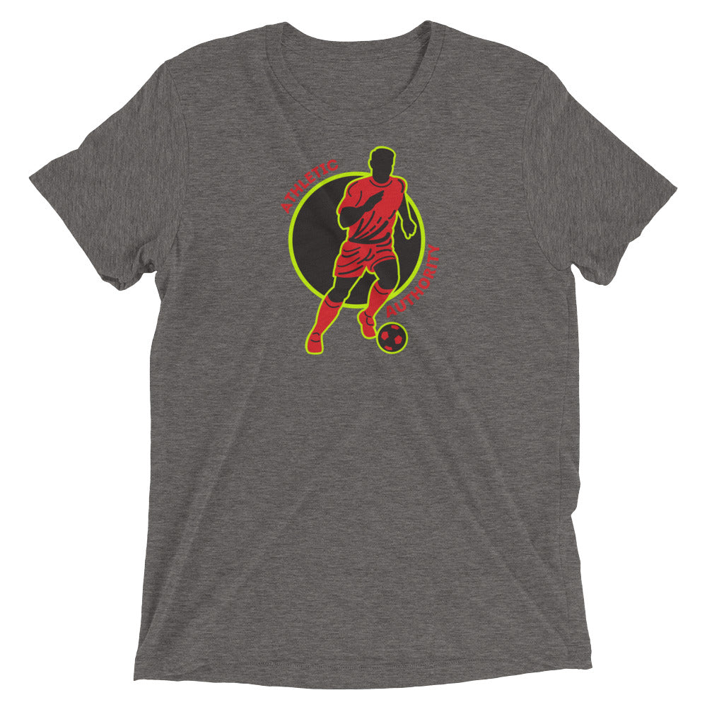 Athletic Authority"  Soccer Red Green" Unisex Tri-Blend Short sleeve t-shirt