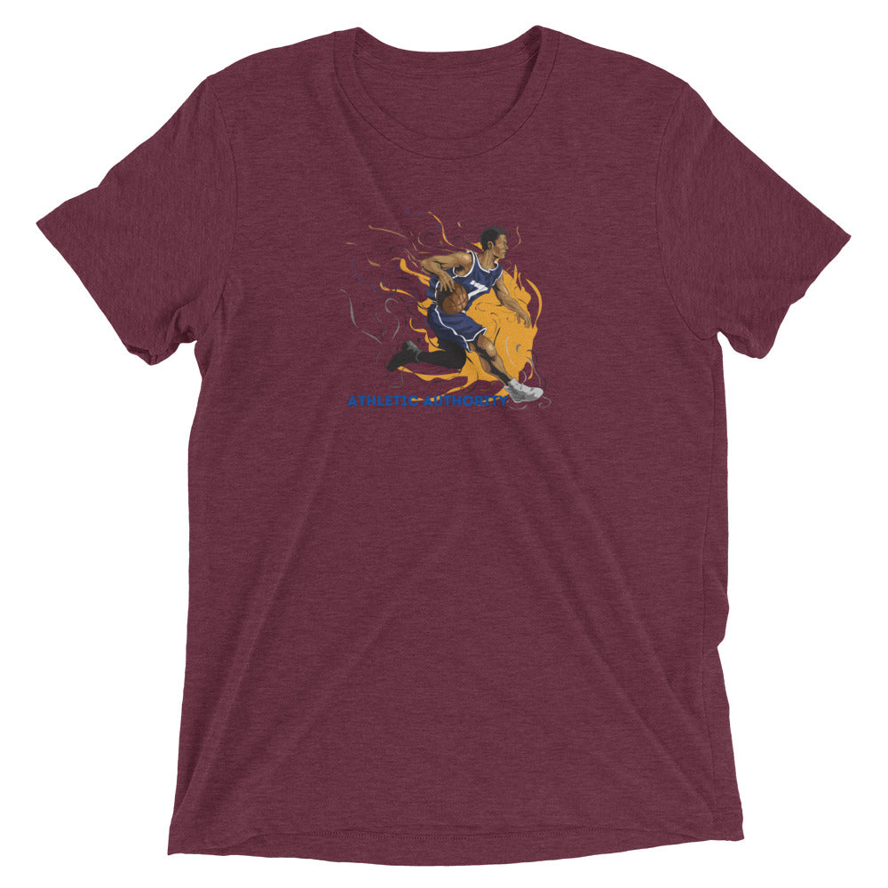 Athletic Authority "Basketball Flame" Unisex Tri-Blend Short sleeve t-shirt