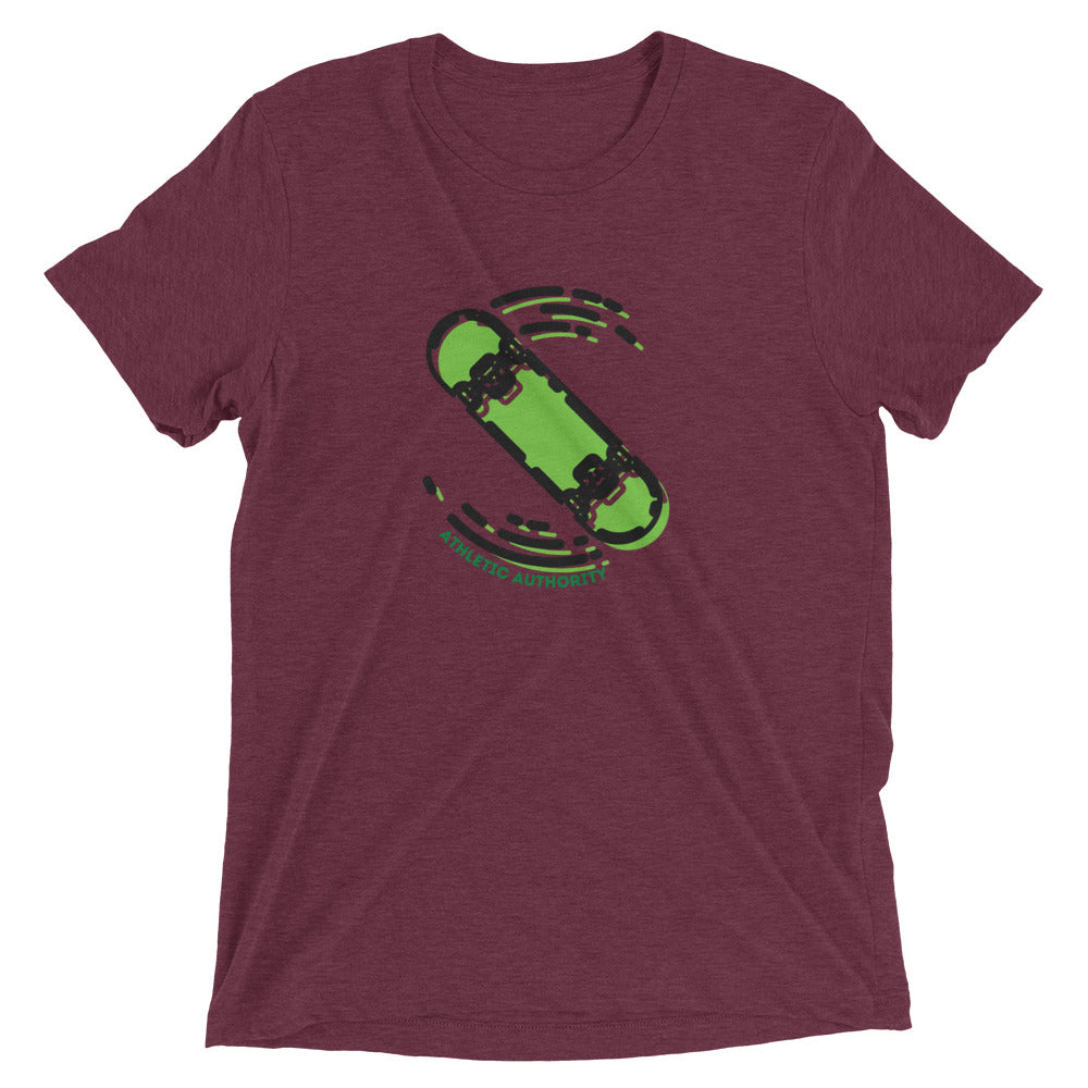 Athletic Authority "Skateboard Green" Unisex Tri-Blend Short sleeve t-shirt