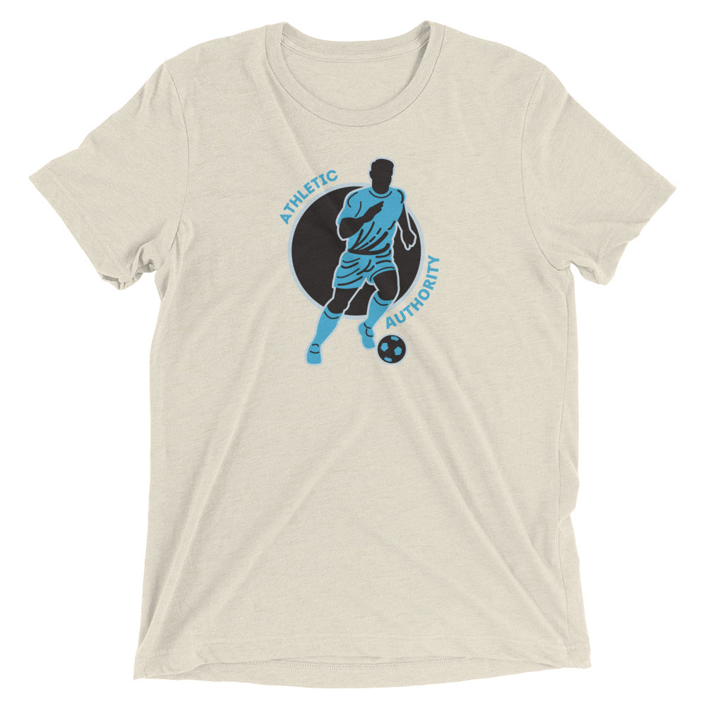 Athletic Authority " Soccer Sky Blue" Unisex Tri-Blend Short sleeve t-shirt