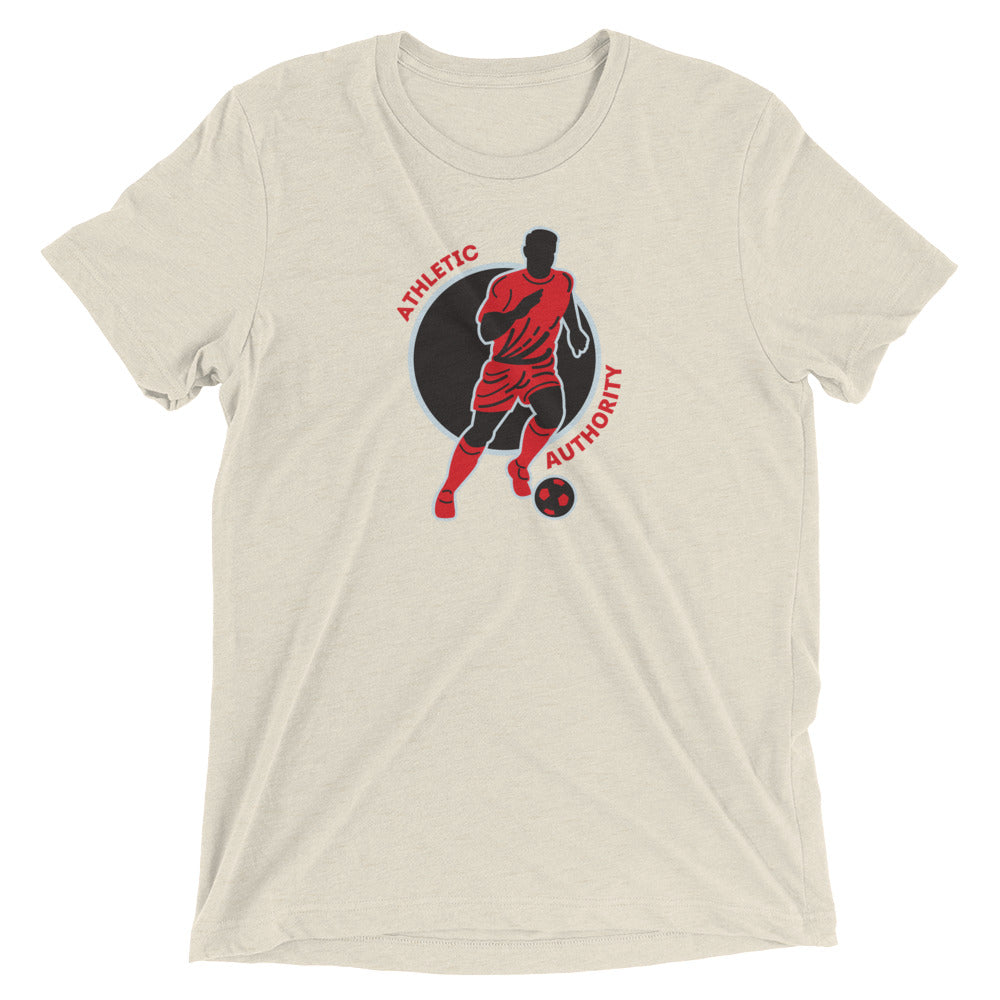 Athletic Authority "  Soccer Red Grey" Unisex Tri-Blend Short sleeve t-shirt