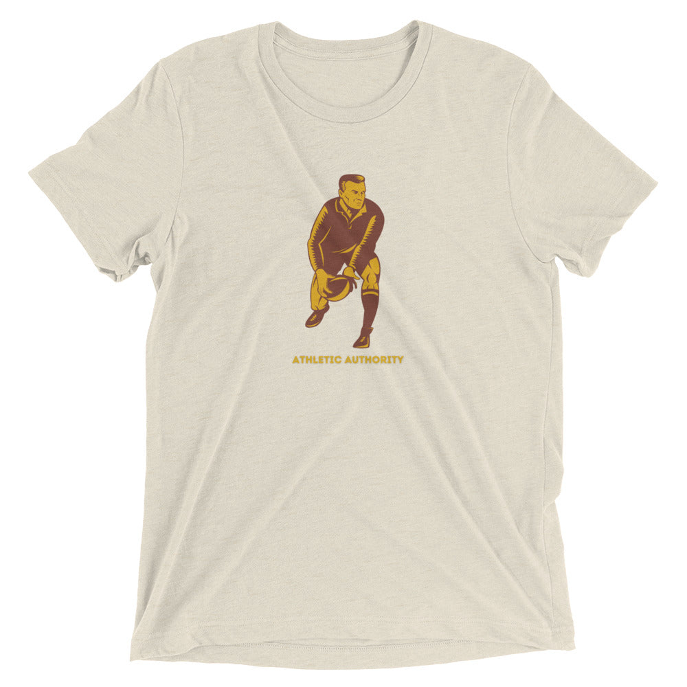 Athletic Authority  "Rugby Pass Brown" Unisex Tri-Blend Short sleeve t-shirt