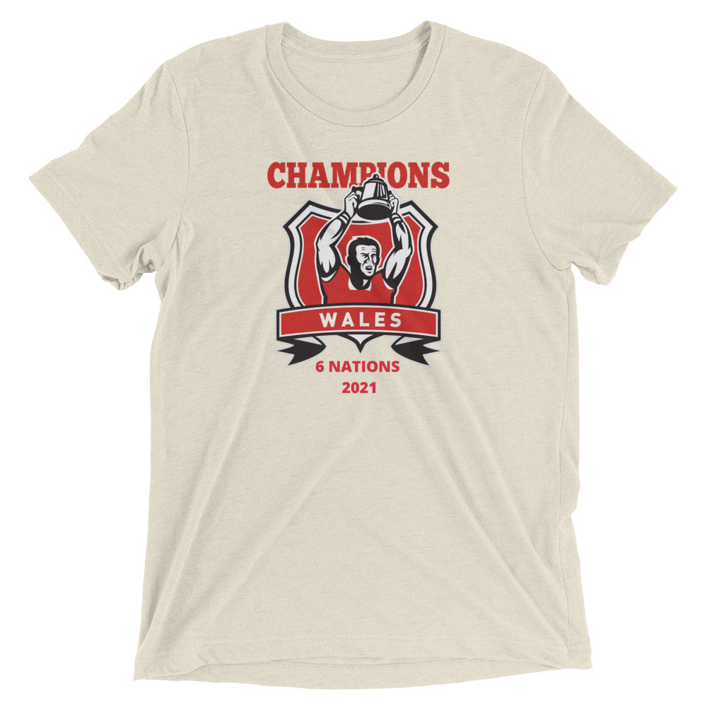 Athletic Authority "Rugby Wales Champions" Unisex Tri-Blend Short sleeve t-shirt